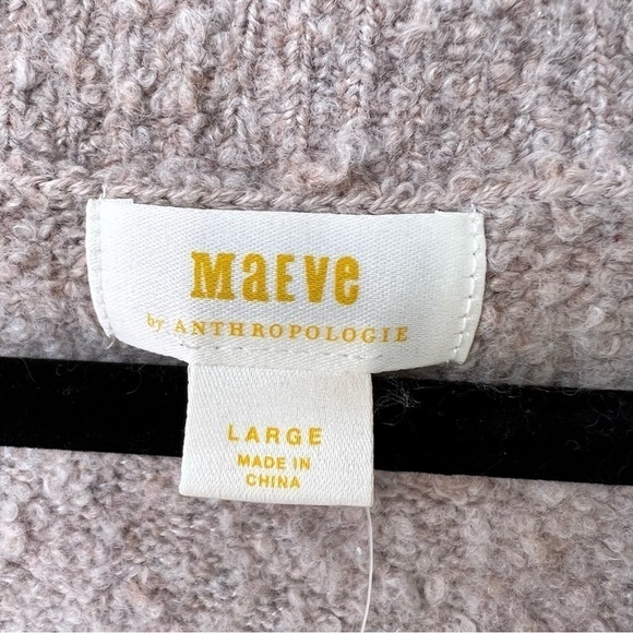 ANTHROPOLOGIE SOFT PULLOVER V-NECK THICK MERINO WOOL SWEATER LARGE NWT - Picture 10 of 15